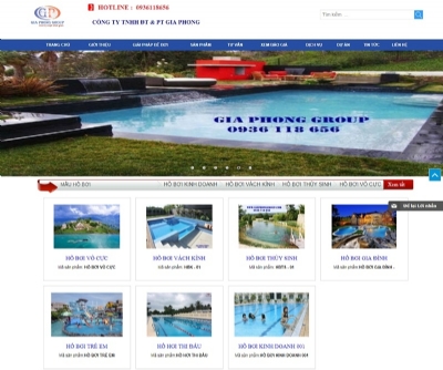 Thiết kế web giá rẻ công ty công ty cung cấp ngoại thất hồ bơi Gia Phong