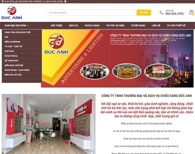 Thiết kế web giá rẻ công ty TNHH TM và DV chiếu sáng Đức Anh