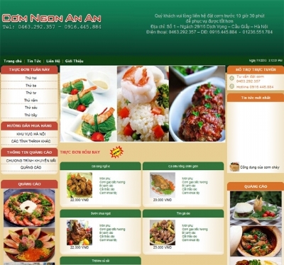 Thiết kế web giá rẻ nhà hàng cơm ngon An An