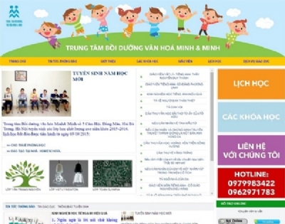 Thiết kế web giá rẻ công ty bồi dưỡng văn hóa Minh Minh