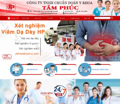 Thiết kế web giá rẻ phòng khám đa khoa Tâm Phúc