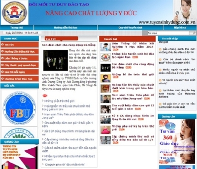 Thiết kế web giá rẻ phòng tuyển sinh trường trung cấp y tế Hà Nội