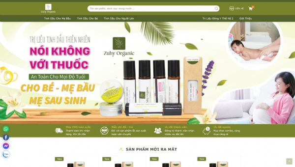 Thiết kế website giá rẻ zuhyorganic.com